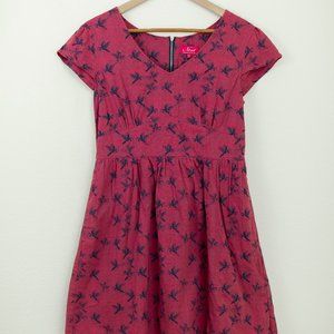 Ness of Scotland Pink Bird Pattern Dress